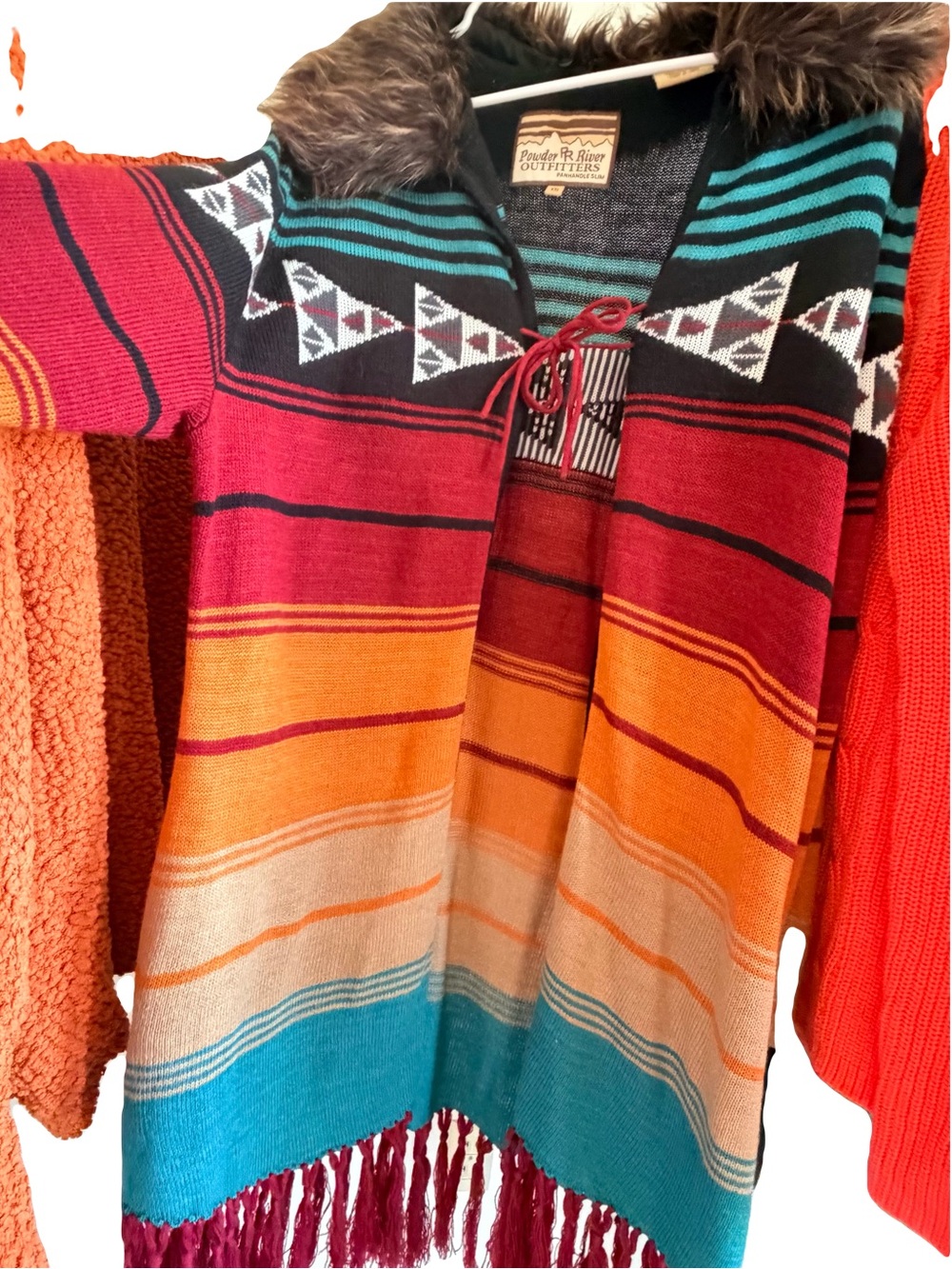 Powder River Outfitters Fringe Poncho Sweater